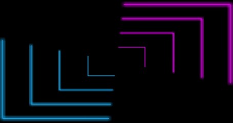 frame with two tone neon color motion graphic on isolated black background