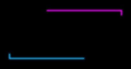 frame with two tone neon color motion graphic on isolated black background