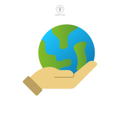 Save Earth Icon symbol template for graphic and web design collection logo vector illustration