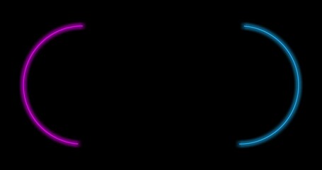 frame with two tone neon color motion graphic on isolated black background