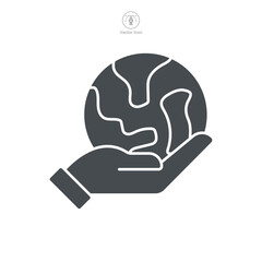 Save Earth Icon symbol template for graphic and web design collection logo vector illustration