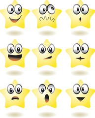 vector illustration for a set computer icon of emotion star, expression