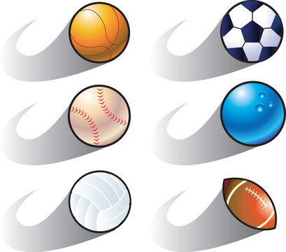vector illustration for a variety of balls icon