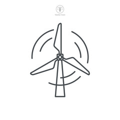 Wind Turbine. Wind power Icon symbol template for graphic and web design collection logo vector illustration