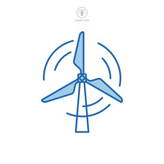 Wind Turbine. Wind power Icon symbol template for graphic and web design collection logo vector illustration