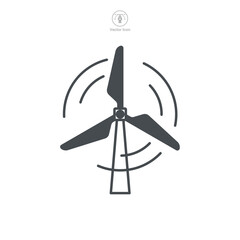 Wind Turbine. Wind power Icon symbol template for graphic and web design collection logo vector illustration
