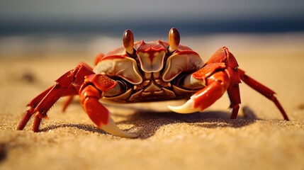 Fototapeta na wymiar a crab on the sand. Generative AI Art.