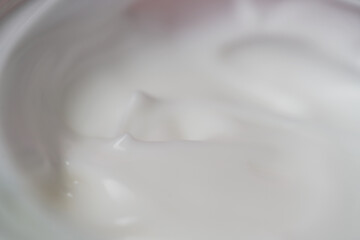 White face cream moisturiser. Close up textured
