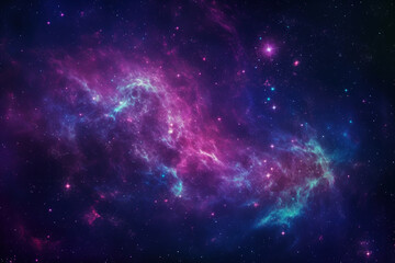 Naklejka premium Blue and Purple Galaxy Background Created with Generative AI Technology