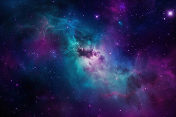 Fototapeta premium Blue and Purple Galaxy Background Created with Generative AI Technology