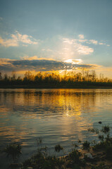 sunset over the river