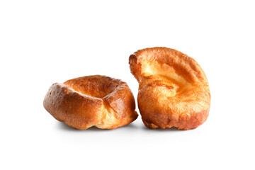 Tasty Yorkshire pudding isolated on white background