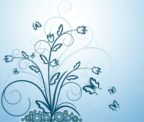 Fototapeta na wymiar Floral artistic vector background illustration