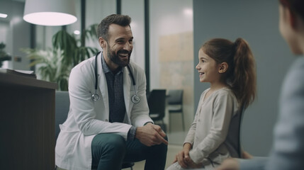 Obraz premium Dr and Kid Generative AI