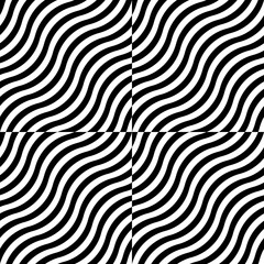 Diagonal curly lines. Jagged stripes. Waves motif. Seamless surface pattern design with wavy linear ornament. Repeated curves wallpaper. Waveform picture. Digital paper for web designing. Vector art.