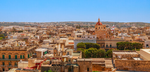 Aerial view of Rabat Mdina city, Malta, Europe. Sunny summer - obrazy, fototapety, plakaty