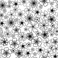 Abstract doodle little flower seamless pattern for surface design