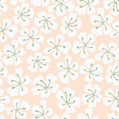Fototapeta na wymiar Abstract doodle little flower seamless pattern for surface design
