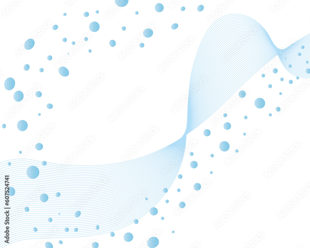 Poster abstract water vector background with bubbles of air