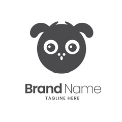 Panda face logo design vector, cute animal logo