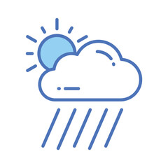 An editable icon of rainy cloud in modern style, ready to use vector