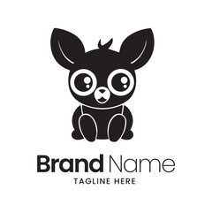 cute little dog vector logo, animal logo
