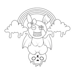 Pastel goth coloring page