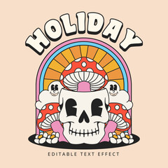 groovy illustration with 90s character