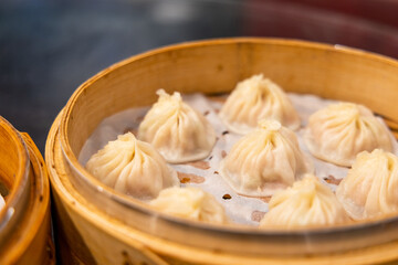 Chinese style steamed soup bun in restaurant
