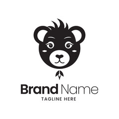 Panda logo design template. Cute panda vector icon.