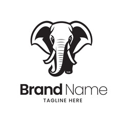Obraz premium Elephant logo vector, elephant illustration, logo design 