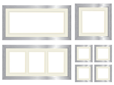 Set of silver picture frames.  More frame sets in my portfolio.
