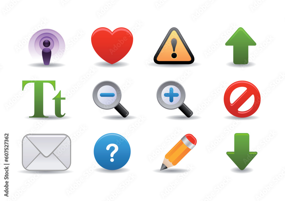 Fototapete smooth series: a collection of colorful web icons for your web page!