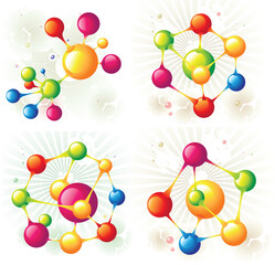 Fototapeta na wymiar molecule combined set