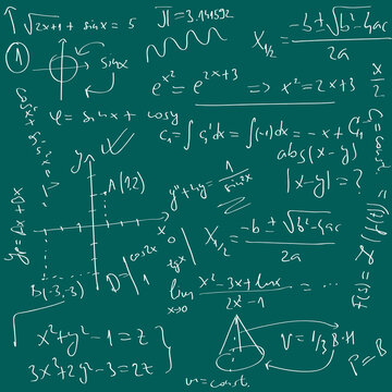 random math scribble, vector illustration