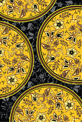 floral  gold background