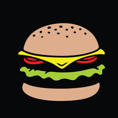 Free vector design logo illustration icon burgers