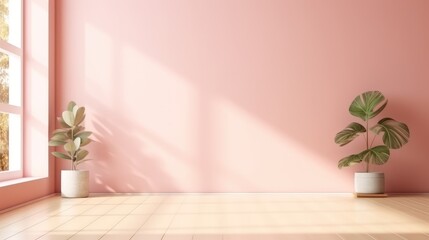Minimalistic Pink Background with Shadow and Light