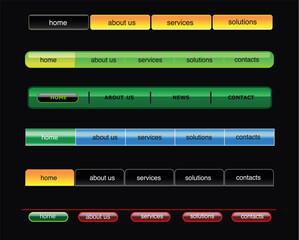 vector web bar with buttons