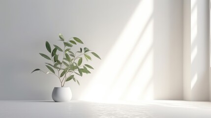 Minimalistic White Background with Shadow and Light