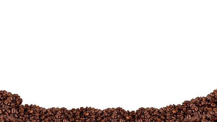 Pile of coffee beans with transparent png background for food and beverage design advertisement and promotion	