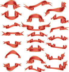 Collection of vector curves ribbons in different shape