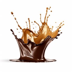Chocolate splash isolated on white background 