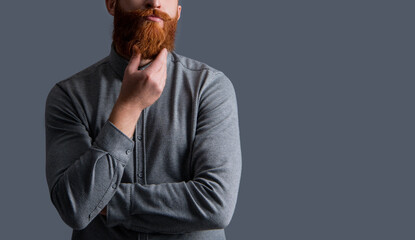 moustache and beard care. cropped view of unshaven man has beard and moustache. unshaven man