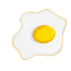 fried egg isolated on white background