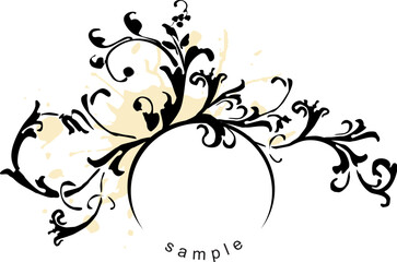 grunge floral design element - vector