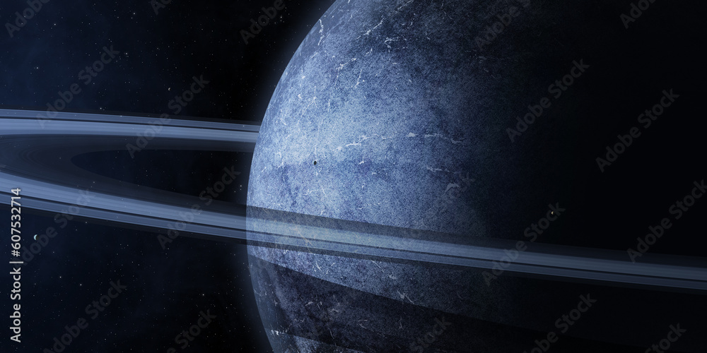 Wall mural aliens planet with planetary rings. elements of this image furnished by nasa.