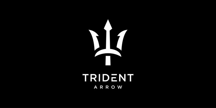 Trident Arrowhead Logo Design. Icon Symbols Vector EPS 10.