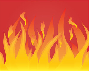 Vector illustrations body of flame on red background
