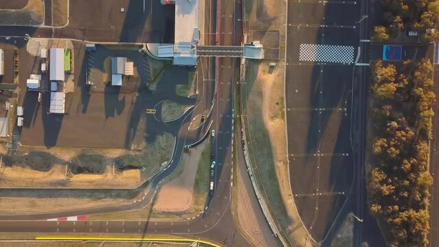 Bathurst, Australia -  06 November 2022: Aerial View Of A Race Car Circuit Near Mount Panorama, Bathurst, New South Wales, Australia.